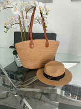 Load image into Gallery viewer, Large Shoulder Straw Tote Bag and Straw Hat- CABOSET