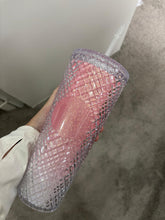 Load image into Gallery viewer, Pink Spelled cold cup with straw