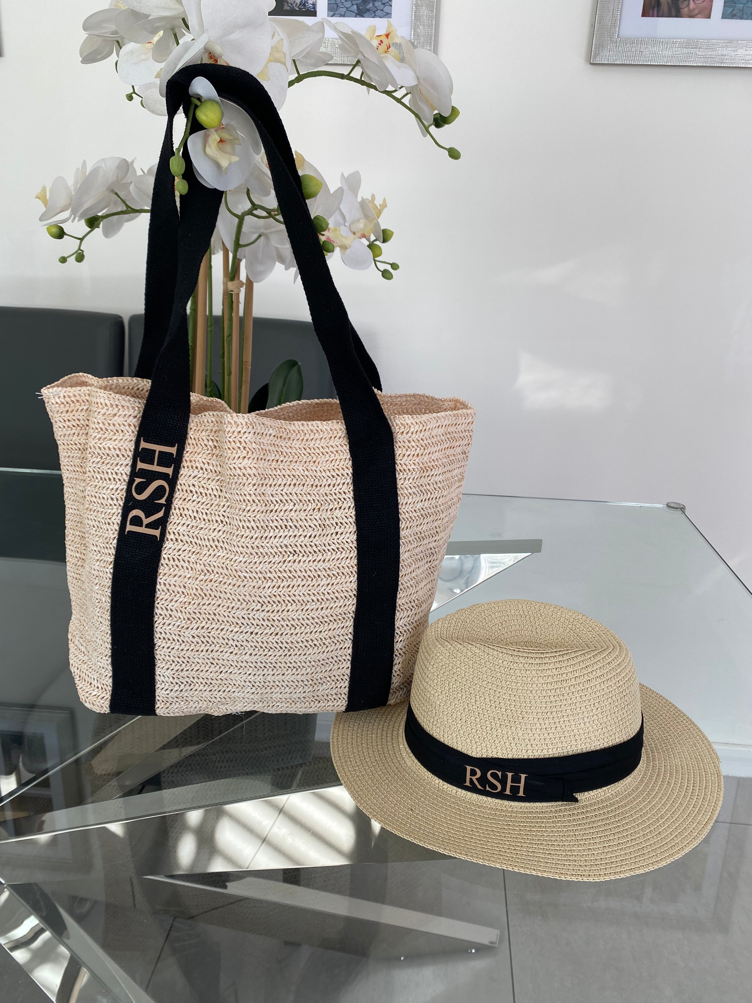 Straw bag 2025 with initials