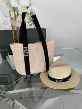 Load image into Gallery viewer, Large Shoulder Straw Tote Bag and Straw Hat Bundle SET
