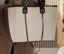 Load image into Gallery viewer, White Patch Canvas Tote Shoulder Bag **BEST SELLER** - Ange