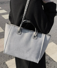 Load image into Gallery viewer, White Patch Canvas Tote Shoulder Bag **BEST SELLER** - Ange