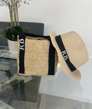 Load image into Gallery viewer, Shoulder Straw Tote Bag and Straw Hat Bundle SET
