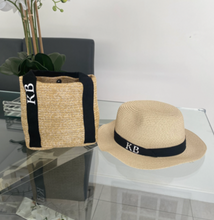 Load image into Gallery viewer, Shoulder Straw Tote Bag and Straw Hat Bundle SET