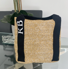 Load image into Gallery viewer, Shoulder Straw Tote Bag and Straw Hat Bundle SET