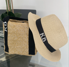 Load image into Gallery viewer, Shoulder Straw Tote Bag and Straw Hat Bundle SET