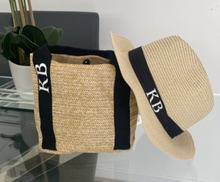 Load image into Gallery viewer, Shoulder Straw Tote Bag and Straw Hat Bundle SET