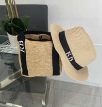 Load image into Gallery viewer, Shoulder Straw Tote Bag and Straw Hat Bundle SET