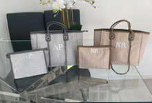 Load image into Gallery viewer, Shoulder Canvas Tote Bag and Matching Clutch Set