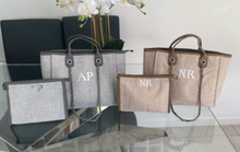 Load image into Gallery viewer, Shoulder Canvas Tote Bag and Matching Clutch Set