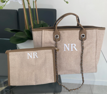 Load image into Gallery viewer, Shoulder Canvas Tote Bag and Matching Clutch Set