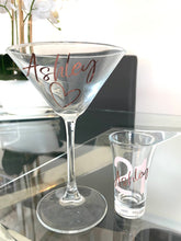 Load image into Gallery viewer, Martini Glass with matching shot glass