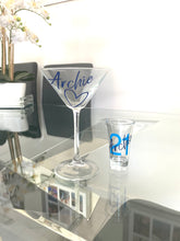 Load image into Gallery viewer, Martini Glass with matching shot glass