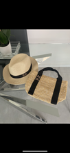 Load image into Gallery viewer, Shoulder Straw Tote Bag and Straw Hat Bundle SET