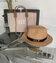 Load image into Gallery viewer, Shoulder Canvas Tote Bag and Straw Hat Bundle SET
