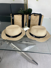 Load image into Gallery viewer, Shoulder Straw Tote Bag and Straw Hat Bundle SET