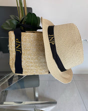 Load image into Gallery viewer, Shoulder Straw Tote Bag and Straw Hat Bundle SET