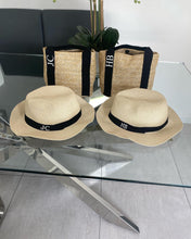 Load image into Gallery viewer, Shoulder Straw Tote Bag and Straw Hat Bundle SET