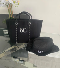 Load image into Gallery viewer, Shoulder Canvas Tote Bag and Straw Hat Bundle SET
