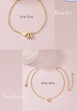 Load image into Gallery viewer, Personalised Initial Necklace +bracelet
