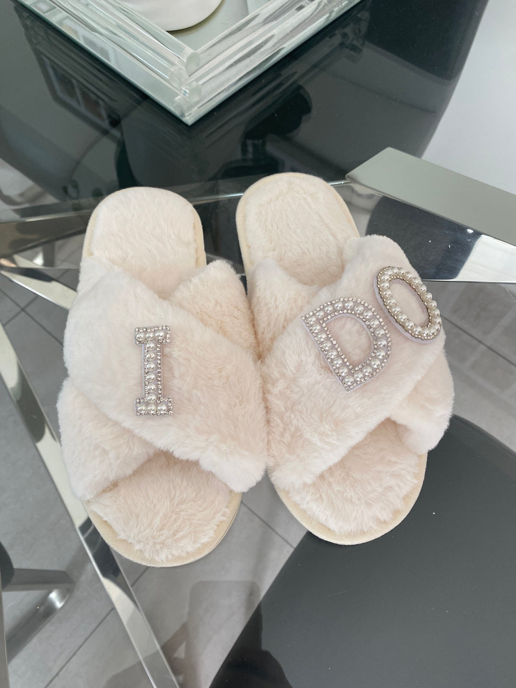 I DO Bridal Slippers - Fluff