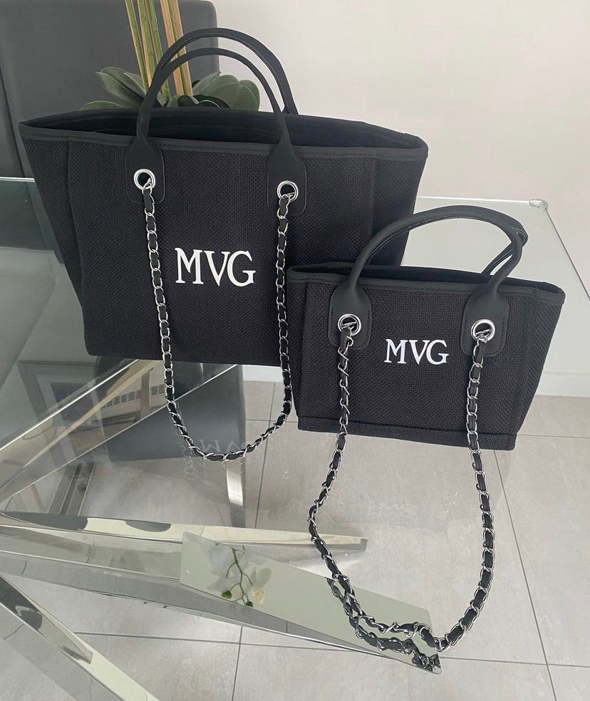 Black Medium Bag and Mini Bag SET - Ange & Mags