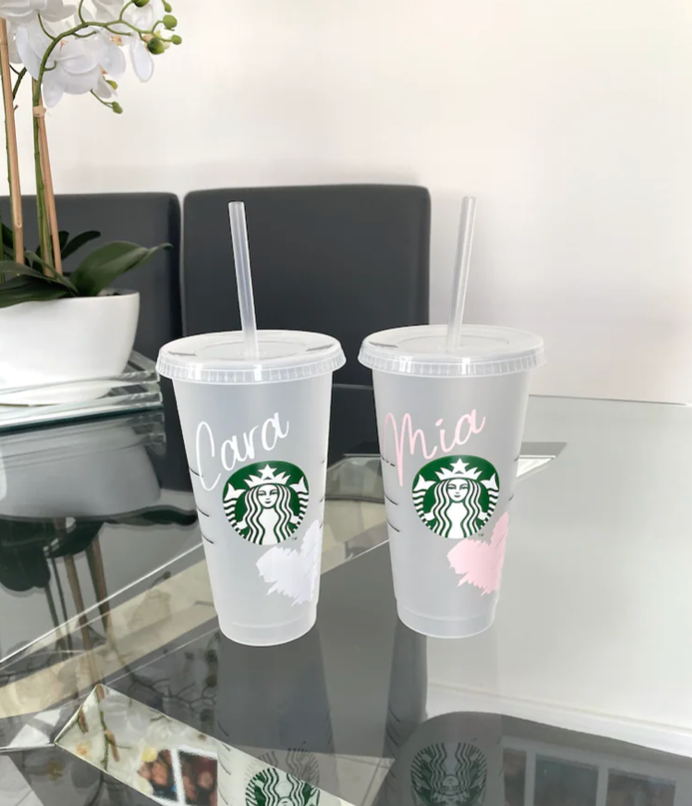 Black and Rose Gold Luxe Personalised Starbucks Cup