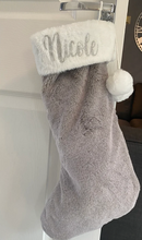 Load image into Gallery viewer, Personalised Grey Christmas Stocking
