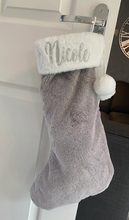 Load image into Gallery viewer, Personalised Grey Christmas Stocking
