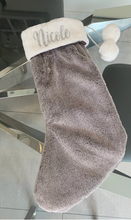 Load image into Gallery viewer, Personalised Grey Christmas Stocking
