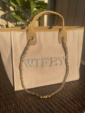 Load image into Gallery viewer, BRIDE/WIFEY Canvas Tote Bag - Ange
