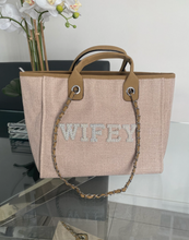 Load image into Gallery viewer, BRIDE/WIFEY Canvas Tote Bag - Ange
