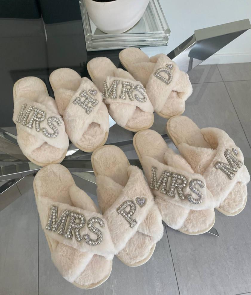 Personalised MRS Bridal Slippers