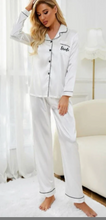 Load image into Gallery viewer, Bridal Long Pyjamas Black Trim
